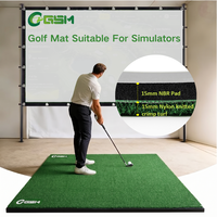 Tapis de frappe de golf double face, surface en gazon synthétique nylon 15 mm, mousse NBR 15 mm, absorption des chocs, tapis d'entraînement de golf