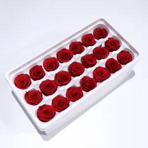 2-3Cm 21 Pcs Een Grade Mini Bewaard Rode Rozen Heads Eeuwige Altijd Voor Wedding Party Gift En home Decoratie