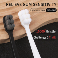 Brosse à dents manuelle à poils ultra-denses et doux pour adultes, poils en PBT, manche en PP, taille standard, usage domestique, poils touffus, touffes séparées