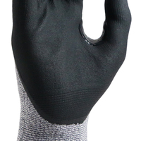 Sarung Tangan Kerja Anti-Slip MaxiPact Grey Anti-cut Liner HPPE Foam dengan Manset Rajut EN388 4X43D Tahan Potong