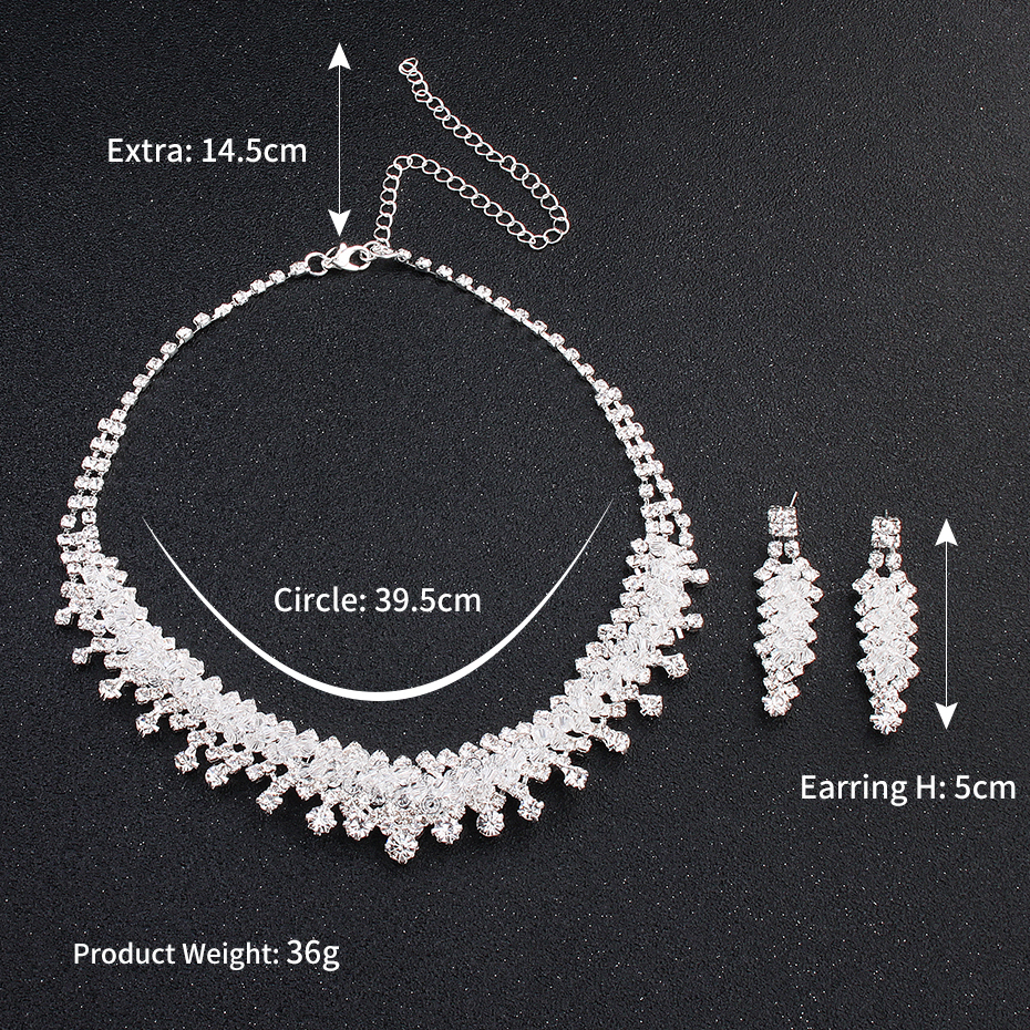 Parure Bijoux Floral Branche Collier Et Boucles D'oreilles - Cristal Brillant Doré Pour Femme Mariage Soirée élégante