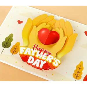 Pop-up 4 Color Father's Day Greeting Card 3D Dad Grandpa Godfather Husband Die Cut Paper <b>Matte</b> <b>Varnishing</b> Rectangle Shape - Product Image 2
