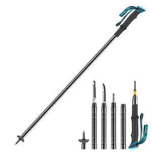 Bâton de marche télescopique multifonctionnel en alliage d'aluminium, longueur réglable, randonnée en plein air, trekking, bâton de défense personnelle - Product Image 4