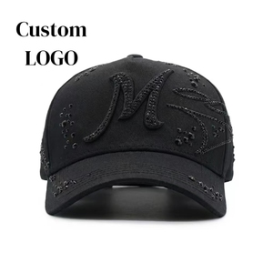 Nouveautés Casquettes de baseball personnalisées en daim noir à 5 panneaux avec doublure en satin, Gorras 31, Chapeaux avec logo brodé - Product Image 1