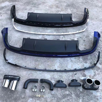 Diffuseur de pare-chocs arrière noir brillant avec séparateur LiP et embouts d'échappement quadruples pour Audi Q5 SQ5 B9 2018-2025