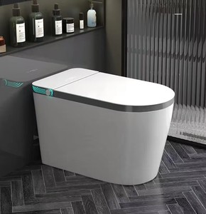 Toilettes intelligentes modernes à ouverture automatique, réservoir encastré, bidet électronique monobloc - Product Image 1
