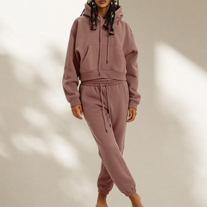 Ensemble de survêtement personnalisé pour femmes, vente en gros, tenue de sport 2 pièces : sweat à capuche et pantalon de jogging - Product Image 1