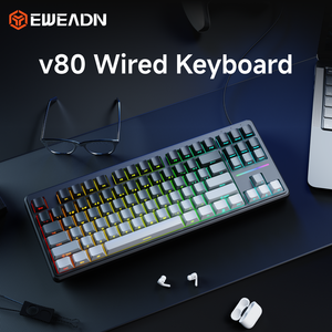 Eweadn V80 Có Dây Màng Bàn Phím Cảm Thấy Cơ Khí RGB Backlit Chơi Game Văn Phòng Đánh Máy Nhà Máy Bán Buôn <span class=keywords><strong>OEM</strong></span> - Product Image 2