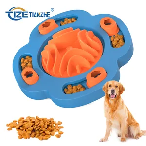 Nuevo lanzamiento perro rompecabezas juguetes aumentar IQ interactivo dispensación lenta alimentación mascota perro IQ juegos de entrenamiento alimentador