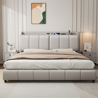 Multifunktionales Schlafzimmermöbel Weiches Master-Schlafzimmer mit Safe Leder-Kingsize-Bett Luxuriöses Modernes Doppelbett mit Stauraum