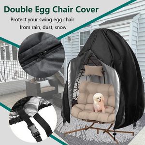Funda Protectora Impermeable para Silla Colgante de Exterior, Modelo 01, con Cierre y Diseño Liso, para 210 Eggshell Cover - Product Image 3