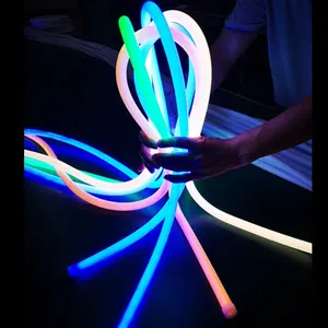 12V 24V 25mm Diameter White Rgb IP67 Silicone Tube 360 Degree Round Led Neon Flex Flexible Strip Light