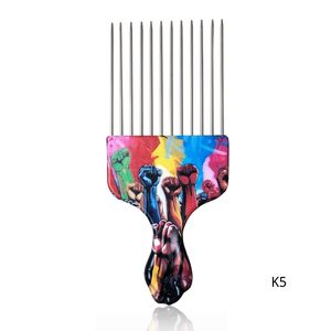 Su misura ago barbiere in plastica Afro forchetta per capelli pettine in metallo di alta qualità forchetta pettine per capelli - Product Image 6