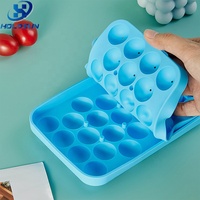 Moule en silicone sphérique pour glaçons, 25 cavités, qualité alimentaire, réutilisable, facile à démouler, pour la fabrication de sucettes au chocolat, couleur personnalisée