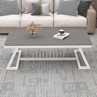 Table basse en verre trempé personnalisée de luxe moderne Weili WL-CT046, couleur peinte, effet marbre, vente en gros du fabricant