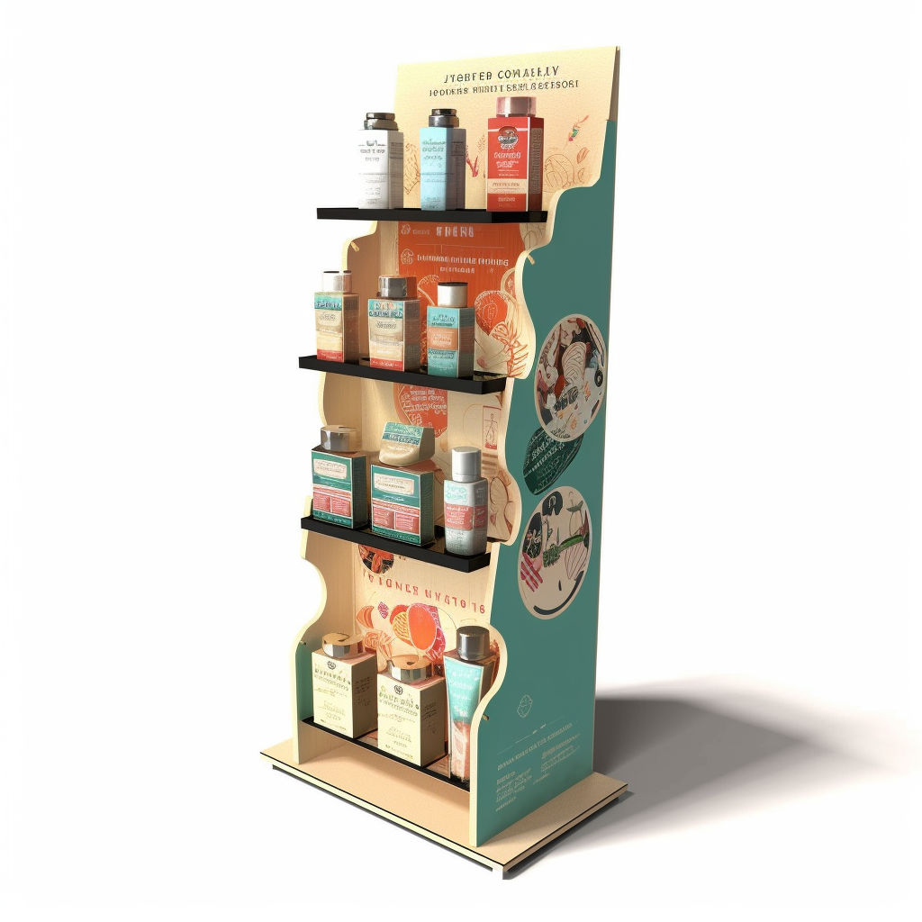 Top fábrica papelão ondulado papel Skincare loja produtos Display Stand Rack