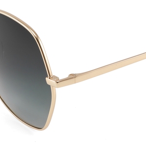 Gafas de sol de ojo de gato para mujer, montura completa, lentes degradadas, montura dorada, patillas con efecto tortuga, protección UV, protección solar para adultos - Product Image 5
