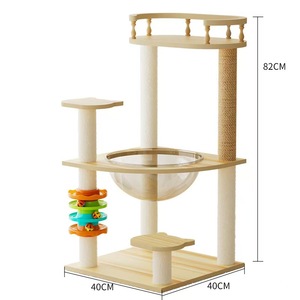 Modern luxury cat climbing <b>frame</b> with classic wooden design and sisal jumping platform - Product Image 4