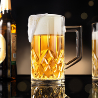 Mug à bière en verre gravé avec poignée, 30 oz, forme ronde classique, poids lourd, vente en gros d'usine, idéal pour les fêtes, le meilleur cadeau pour hommes, pères, copains, papas