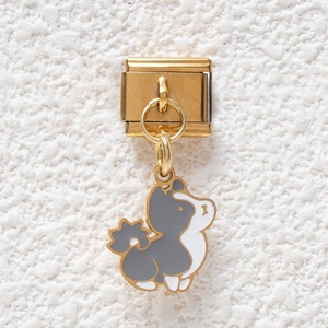 Bracelet à breloques italiennes en or, en acier inoxydable étanche de haute qualité, avec pendentif mignon en forme d'animal (chien) - Product Image 4