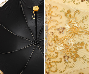 Parapluie en tissu de mariage de parasol de broderie de fleur de <span class=keywords><strong>dentelle</strong></span> de Offre Spéciale avec le revêtement noir - Product Image 5