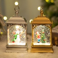 Lampu malam LED lentera rusa besar manusia salju Santa Claus Natal ornamen lentera pohon Natal hadiah Festival