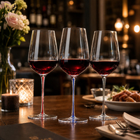 Verres à vin en cristal élégants 19oz, gobelets à vin rouge à pied coloré, vaisselle haut de gamme, cadeau de mariage ou d'anniversaire, verrerie de fête unique