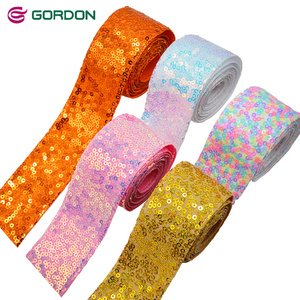 Gordon Bán Buôn Mặt Duy Nhất Long Lanh Sequin Ribbon Tùy Chỉnh Đảng Trang Trí Giáng Sinh 63Mm Long Lanh Shinny Nhung Đàn Hồi Ribbon - Product Image 4