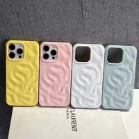 Luxe 3D Motif Ondulé TPU Téléphone étui pour iphone 16 15 14 13 12 INS À La Mode 3D Couverture Usine En Gros Mobile Téléphone Cas