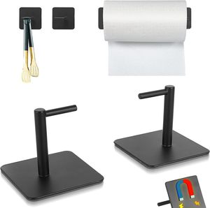 Portarotolo Magnetico a Doppio Livello in Acciaio Inossidabile con Ganci Robusti/Scaffale per Cucina, Piani di Lavoro, Armadi, Grill, Garage - Product Image 1