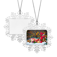 Ornement de Noël transparent personnalisé avec photo, estampage à chaud, en aluminium, logo personnalisé, cadeau décoratif
