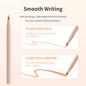 KHY 12-Colorsプロフェッショナル描画水彩アートマーカーセット水彩ペンソフトブラシ付き絵画用ヒント - Product Image 5