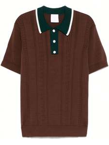 เสื้อโปโลผู้ชายเสื้อถักคอตตอนแขนสั้นหรูหราทันสมัย - Product Image 2