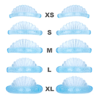 Nouveautés : 5 paires de tampons de rehaussement de cils en silicone sans colle, couleurs rose et bleu pailleté, pour permanente de cils