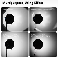 AMBITFUL Mini portabel 45cm untuk Softbox, dengan Bowens Mount Honeycomb Grid & lampu LED lepas cepat untuk Speedlite luar ruangan