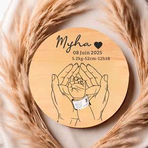 Porte-bracelet de naissance personnalisé pour bébé, cadeau souvenir pour nouveau-né - Product Image 3