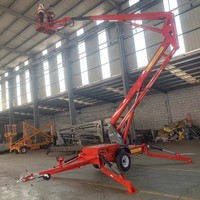 Plateforme Aérienne Hydraulique Portative Remorquable avec Système de Descente d'Urgence, Mini-élévateur pour les Tâches d'Installation d'Éclairage de Scène et d'Événements