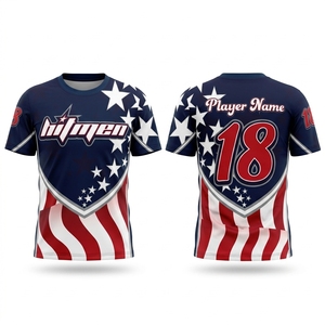 Logo dan Angka Khusus Jersey Bisbol, Logo Sublimasi Jersey Softball, Jersey Bisbol Buatan Khusus 100% - Product Image 4