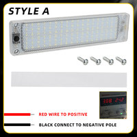 Lampe de lecture intérieure super lumineuse 72SMD COB LED auto-adhésive 12V-24V plafonnier de toit en dôme blanc pour voitures et camions