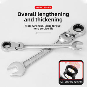 Torx 조정 가능한 헤드 래칫 패스트 렌치 72 기어 소켓 양방향 오픈 엔드 토크 렌치 더블 헤드 도구 세트 렌치 래칫 - Product Image 3
