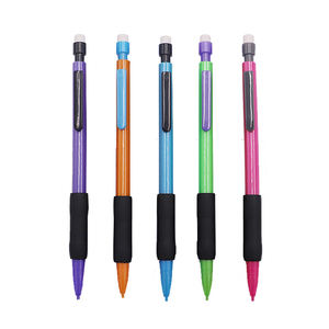 Ensemble de crayons mécaniques classiques en plastique, corps colorés assortis personnalisés, mine noire, crayons pour étudiants - Product Image 1