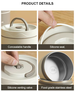 DAJI HYDRO Stainless Steel Round <strong>Lunch</strong> Thermos Leak-Proof Microwavable Portable Bento Container For Home School Or Office Use - Product Image 2