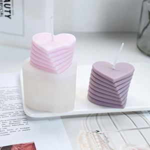Wholesale Eco Friendly Product Valentine Mother Day Gift 2024 Heart-shaped love Custom Resin Silicone Candle Mold for Concrete - Product Image 2