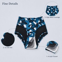 Culottes menstruelles taille haute en soie glacée pour femmes, respirantes et rafraîchissantes, en maille, du S au XXL, pour usage quotidien