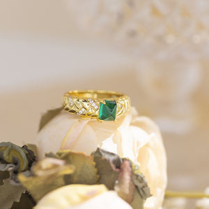 แหวนพลอยทรงลูกกลมขนาด 5*6 มม. ชุบทองคำขาวสไตล์วินเทจจาก All Fashion Lab เหมาะสำหรับงานแต่งงาน - Product Image 5