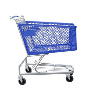 Chariot de supermarché en plastique de style moyen-oriental de 180 L avec 4 roues pivotantes, chariot de courses en plastique de supermarché de 180 L - Product Image 1