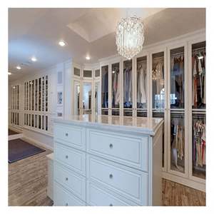 Armoire sur mesure avec panneau en verre encadré d'aluminium blanc, armoire en bois massif avec cadre en bois laqué blanc - Product Image 5