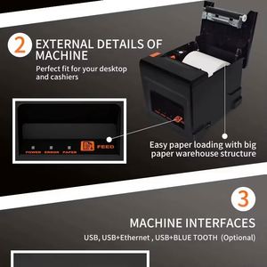 POS8360 80 มม.มินิยูเอสบีเดสก์ท็อปไร้สายบาร์โค้ดเครื่องพิมพ์ใบเสร็จความร้อน 203dpi Android <span class=keywords><strong>IOS</strong></span> Win System POS 220 มม./วินาทีไดร์เวอร์เทอร์มอล - Product Image 5