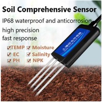 Capteur de température, d'humidité, d'humidité du sol, de salinité, de conductivité, de CE, de pH, de NPK RS485 Modbus, à insérer/encastrer pour l'agriculture