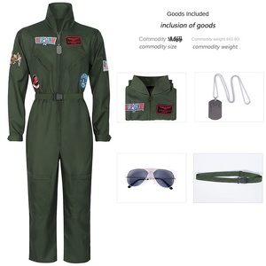 Nuevo uniforme de piloto de Halloween <span class=keywords><strong>Bar</strong></span> fiesta atleta grupo actuación escenario disfraz manga corta invierno/verano Pantalones cortos Vestidos - Product Image 6